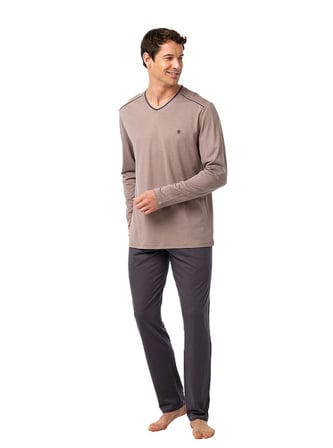 Blackspade Erkek Vizon Uzun Kol Pijama Takımı 40977 
