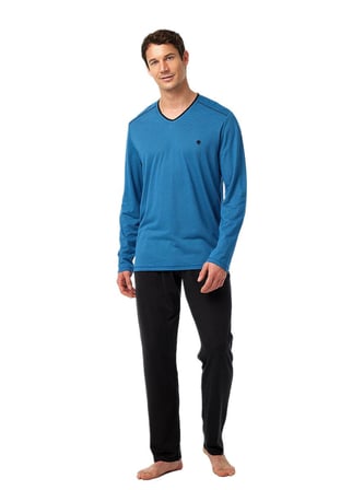 Blackspade Erkek Mavi Uzun Kol Pijama Takımı 40977 