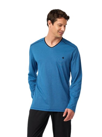 Blackspade Erkek Mavi Uzun Kol Pijama Takımı 40977 