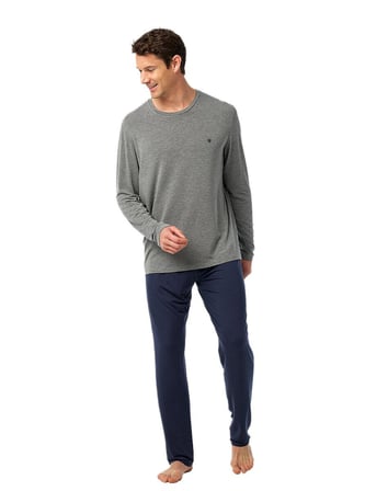 Blackspade Erkek Gri Uzun Kol Pijama Takımı 41043 