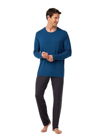 Blackspade Erkek Mavi Uzun Kol Pijama Takımı 40974 