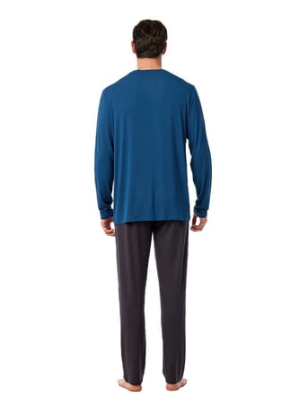 Blackspade Erkek Mavi Uzun Kol Pijama Takımı 40974 