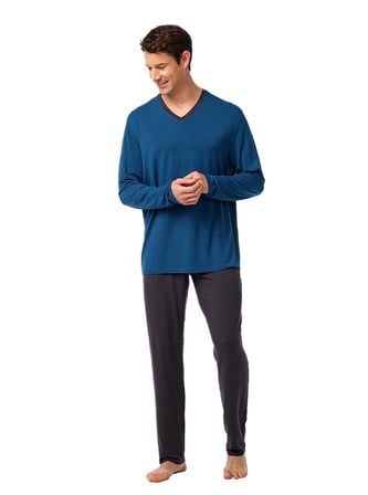Blackspade Erkek Lacivert Uzun Kol Pijama Takım 40975 