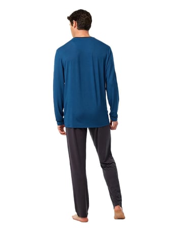 Blackspade Erkek Lacivert Uzun Kol Pijama Takım 40975 