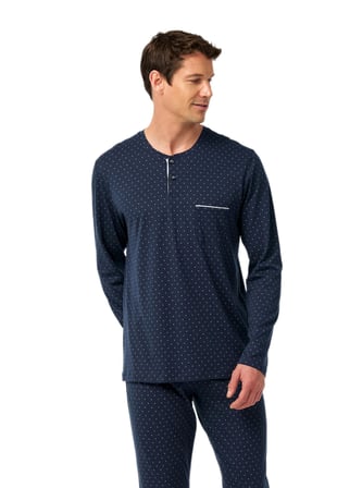 Blackspade Erkek Lacivert Uzun Kol Pijama Takımı 40960 