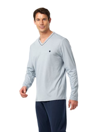 Blackspade Erkek Gri Uzun Kol 3'lü Set Pijama Takımı 40962 