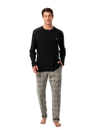 Blackspade Erkek Siyah Uzun Kollu Pijama Takımı 40985 
