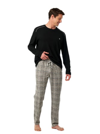 Blackspade Erkek Siyah Uzun Kollu Pijama Takımı 40985 