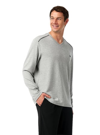 Blackspade Erkek Gri Uzun Kol Pijama Takımı 40986 