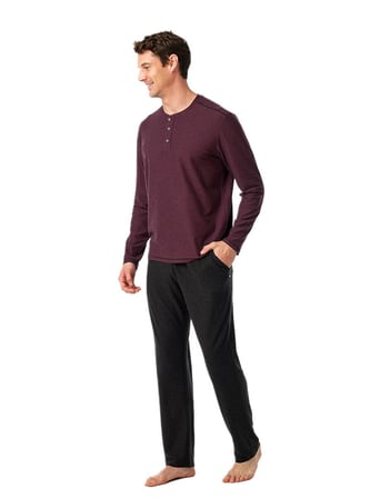 Blackspade Erkek Mürdüm Uzun Kol Pijama Takımı 40997 
