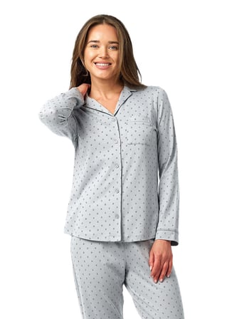 Blackspade Kadın Gri Desenli Pijama Takımı 52207 