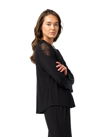 Blackspade Kadın Siyah Kol Pijama Takımı 52201 