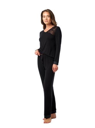 Blackspade Kadın Siyah Uzun Kol Pijama Takımı 52202 