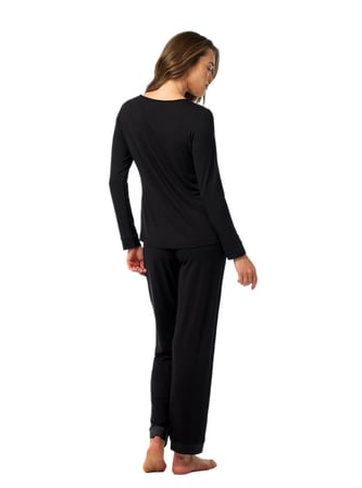 Blackspade Kadın Siyah Uzun Kol Pijama Takımı 52202 
