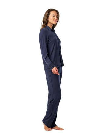 Blackspade Kadın Lacivert Uzun Kol Pijama Takımı 52205 