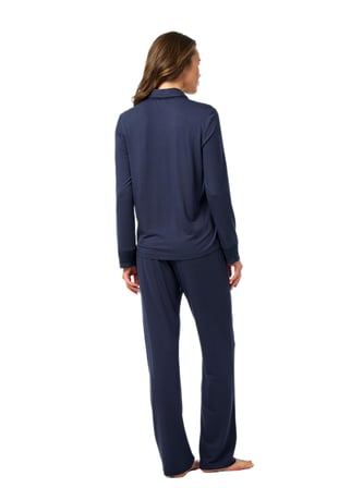 Blackspade Kadın Lacivert Uzun Kol Pijama Takımı 52205 