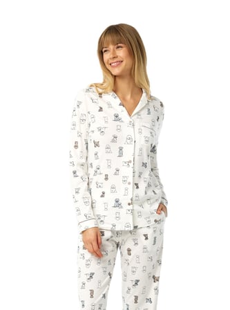 Blackspade Kadın Bej Uzun Kol Pijama Takımı 52264 