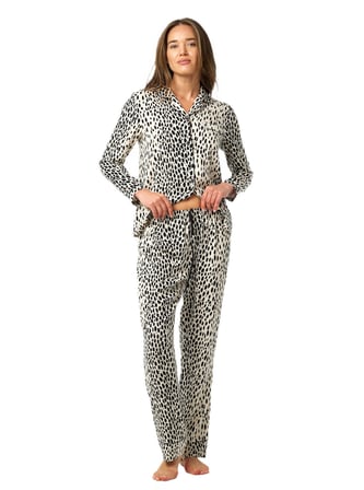 Blackspade Kadın Leopar Uzun Kol Pijama Takımı 52223 