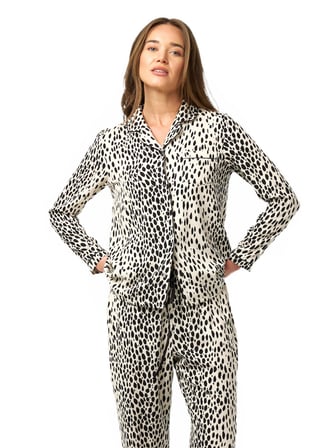 Blackspade Kadın Leopar Uzun Kol Pijama Takımı 52223 