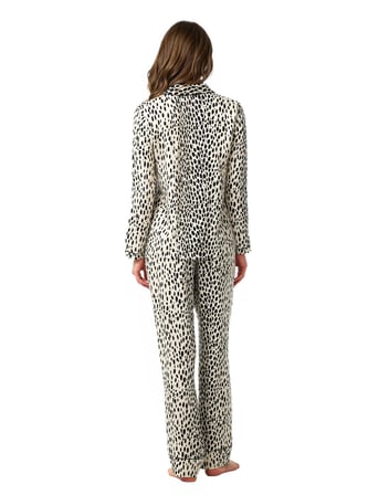 Blackspade Kadın Leopar Uzun Kol Pijama Takımı 52223 