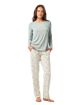 Blackspade Kadın Yeşil Uzun Kol Pijama Takım 52215 