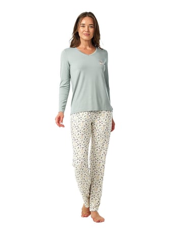 Blackspade Kadın Yeşil Uzun Kol Pijama Takım 52216 