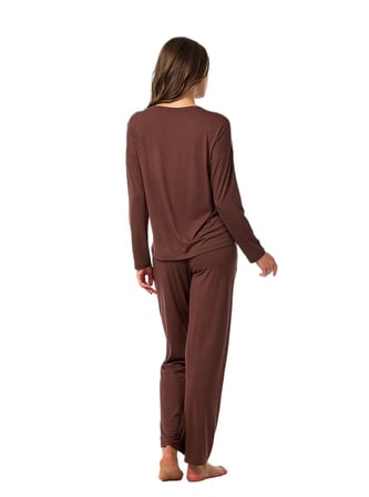 Blackspade Kadın Kahverengi Uzun Kol Pijama Takım 52280 