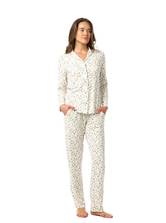 Blackspade Kadın Beyaz Uzun Kol Pijama Takımı 52218 