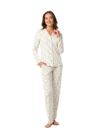 Blackspade Kadın Beyaz Uzun Kol Pijama Takımı 52218 