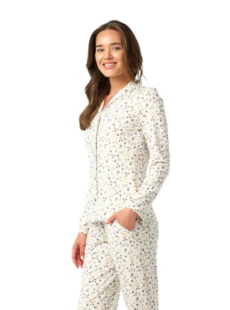 Blackspade Kadın Beyaz Uzun Kol Pijama Takımı 52218 