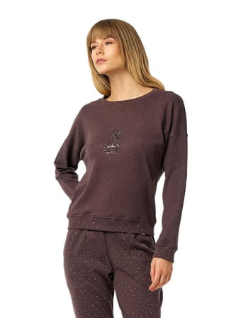 Blackspade Kadın Mürdüm Uzun Kol Pijama Takım 52238 