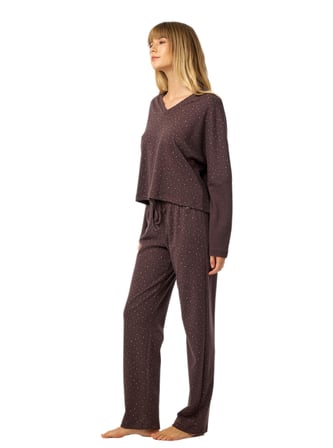 Blackspade Kadın Mürdüm Uzun Kol Pijama Takımı 52239