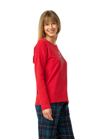 Blackspade Kadın Kırmızı Polar Pijama Takımı 52257 