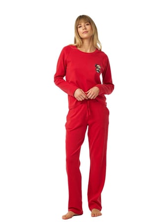 Blackspade Kadın Kırmızı Uzun Kol Pijama Takımı 52259 