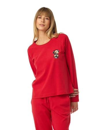 Blackspade Kadın Kırmızı Uzun Kol Pijama Takımı 52259 