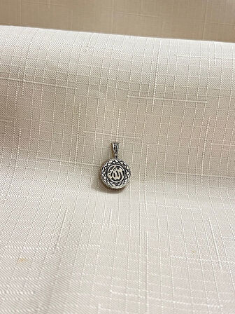 ALLAH YAZILI YUVARLAK 925 AYAR GÜMÜŞ CEVŞEN KOLYE UCU