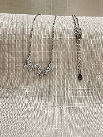 KELEBEK ÇİFTİ 925 AYAR GÜMÜŞ KADIN KOLYE