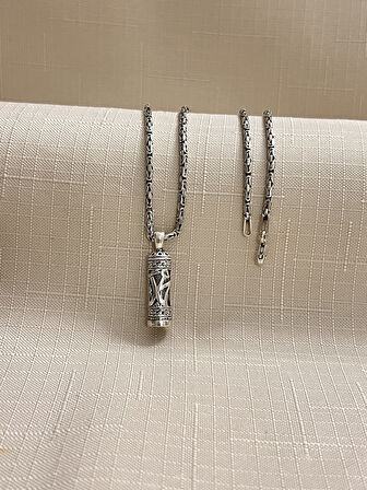 MUHAMMED YAZILI 925 AYAR GÜMÜŞ CEVŞEN KOLYE