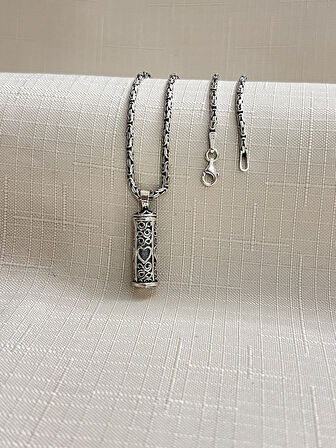 KRAL ZİNCİR KALP CEVŞEN DUALI 925 AYAR GÜMÜŞ KOLYE