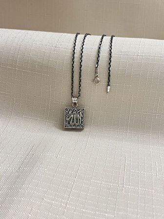 ALLAH YAZILI CEVŞEN 925 AYAR GÜMÜŞ KADIN KOLYE