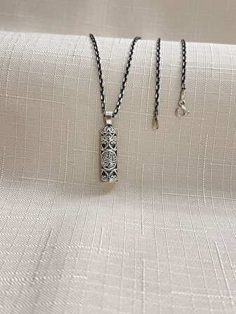 CEVŞEN-ÜL KEBİR SİYAH OKSİT ZİNCİR 925 AYAR GÜMÜŞ CEVŞEN KOLYE