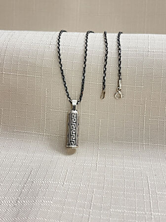 CEVŞEN  SİYAH OKSİT ZİNCİR 925 AYAR GÜMÜŞ KOLYE