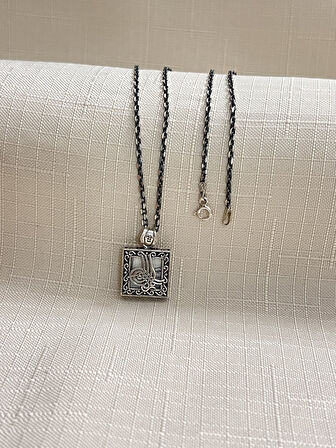 CEVŞEN DUALI 925 AYAR GÜMÜŞ SİLİNDİR KADIN KOLYE