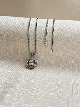 ALLAH YAZILI TÜP MODEL 925 AYAR CEVŞEN KILIFI KOLYE