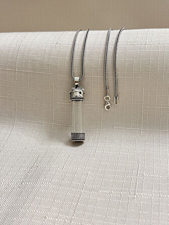 TÜP MODEL İÇİ AÇILIR TİLKİ KUYRUĞU ZİNCİR  925 AYAR CEVŞEN KILIFI KOLYE