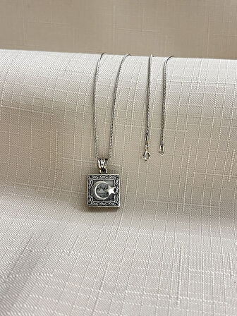 AY YILDIZ CEVŞEN 925 AYAR GÜMÜŞ KOLYE