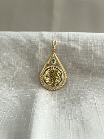 OSMANLI TUĞRASI DAMLA MODEL 925 AYAR GÜMÜŞ KADIN KOLYE UCU