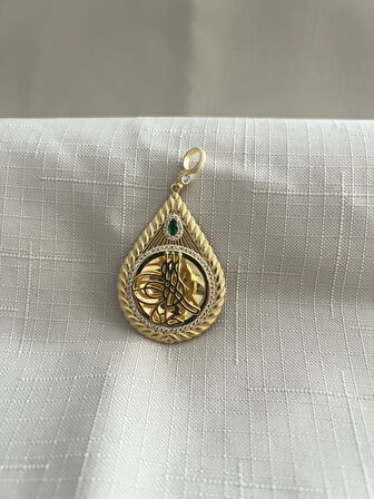 OSMANLI TUĞRASI DAMLA MODEL 925 AYAR GÜMÜŞ KOLYE UCU