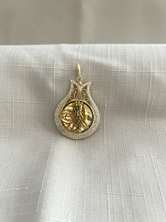 OSMANLI TUĞRASI DAMLA MODEL 925 AYAR GÜMÜŞ KOLYE UCU