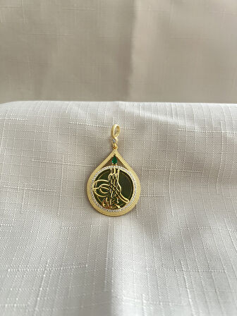 OSMANLI TUĞRASI DAMLA MODEL 925 AYAR GÜMÜŞ KOLYE UCU